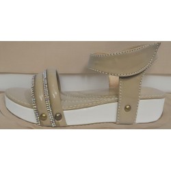 BEIGE WHITE FORMAL SANDAL