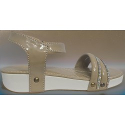 BEIGE WHITE FORMAL SANDAL