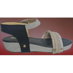 BLACK SILVER FORMAL SANDAL