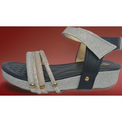 BLACK SILVER FORMAL SANDAL